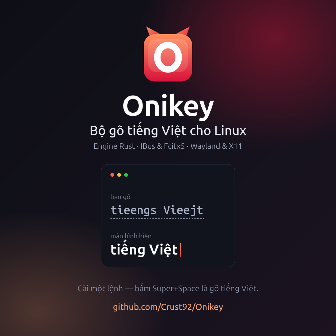 Onikey — bộ gõ tiếng Việt cho Linux